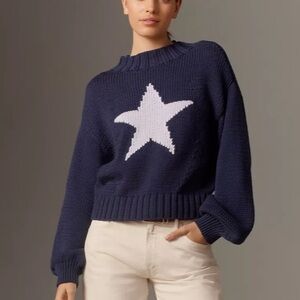 Anthropologie Maeve The Pippa Mock-Neck Sweater: Icon Edition in Navy Blue NWOT